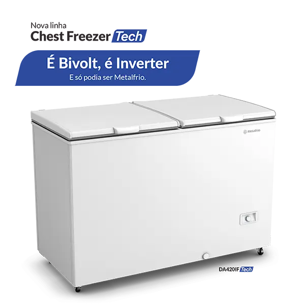 Freezer e Refrigerador Horizontal Bivolt, Inverter, Dupla Ação – 417L
