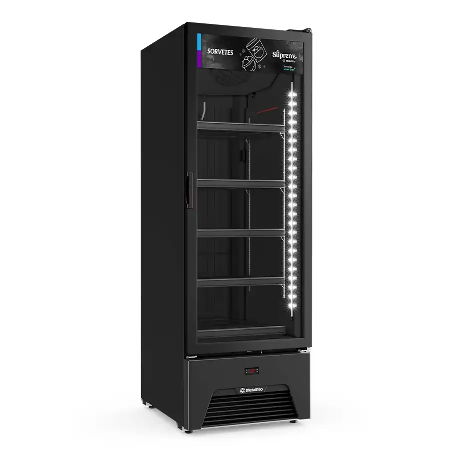 VF50 Supreme All Black - Freezer Vertical Frost Free para Sorvetes