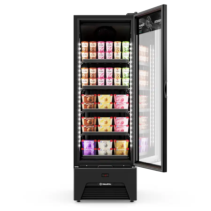 冷凍PS50 PM50 ADL50 S100 VF50 Supreme All Black - Freezer Vertical Frost Free para Sorvetes