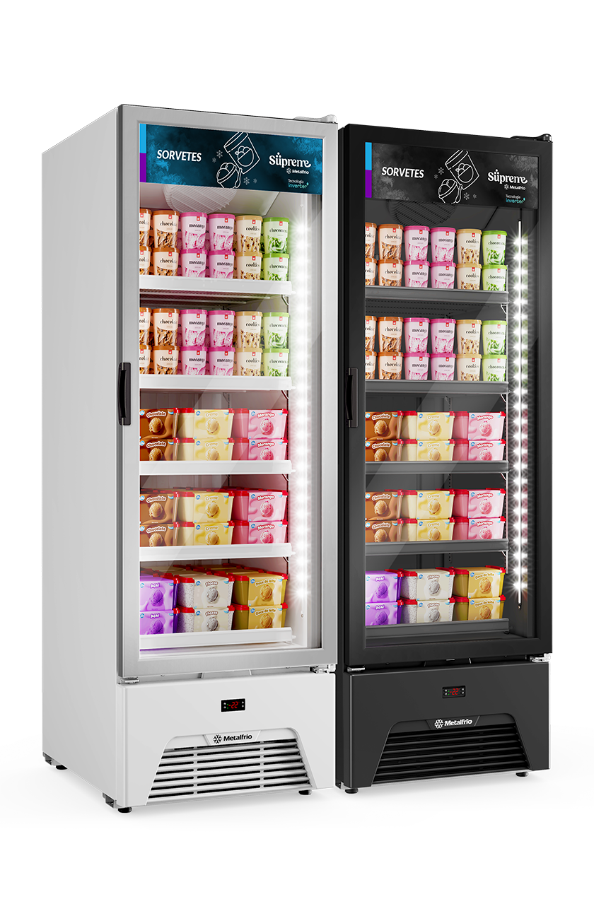 VF50 Supreme All Black - Freezer Vertical Frost Free para Sorvetes